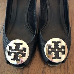 Tory Burch Black Wedge Size 5.5